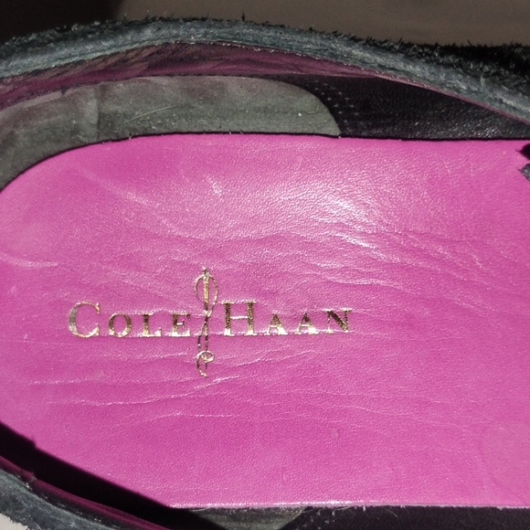 Cole Haan Lunargrand Women's Blue Suede Wingtip Pink Soles Shoes Size 8 D38899 - Picture 4 of 14